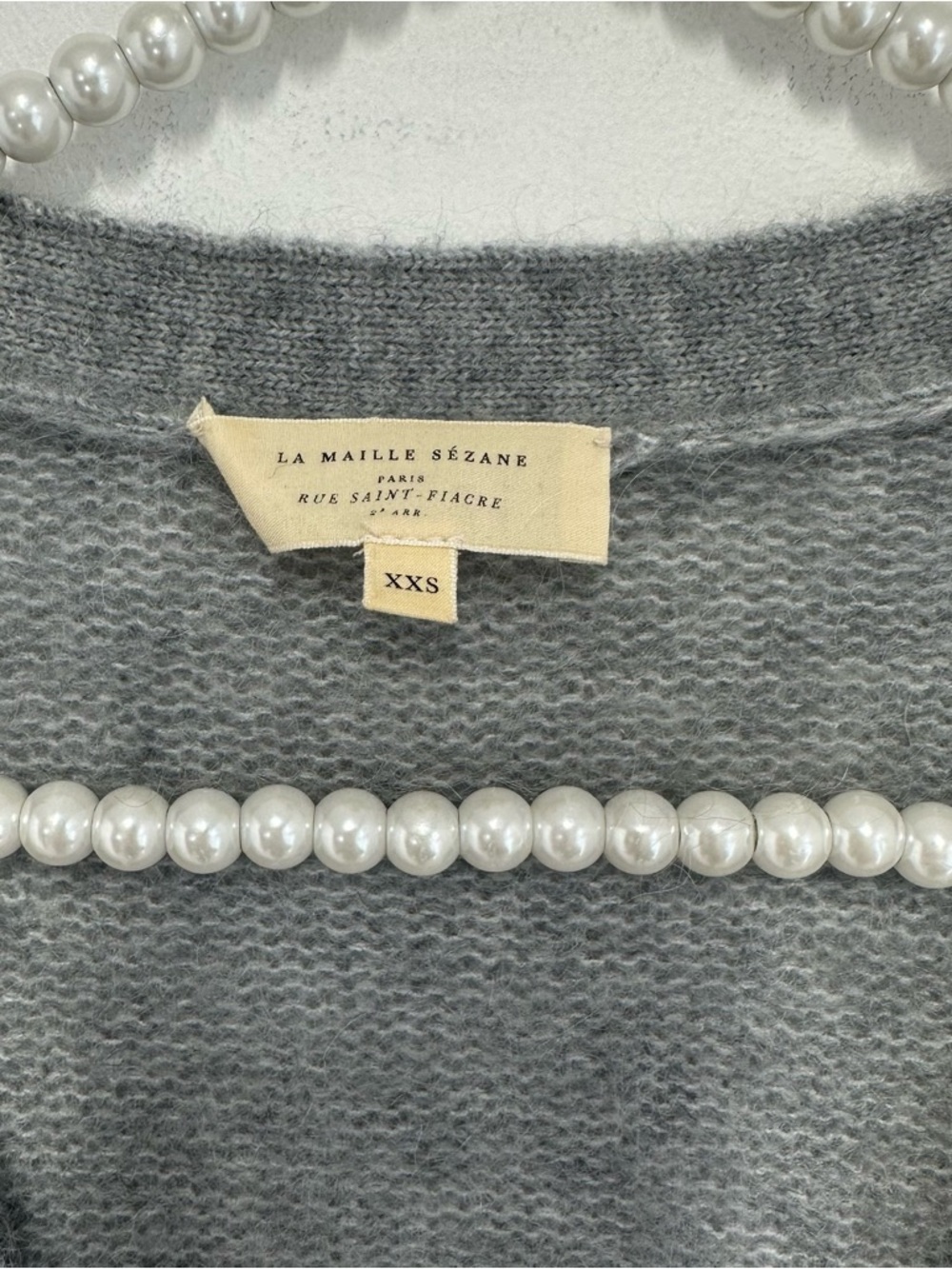Sézane Mia Mohair Wool Blend Cardigan in Grey - Picture 10 of 10